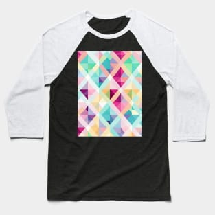 ELEGANT MULTICOLORED DIAMOND DESIGN, PASTEL COLOR, DIAMOND PATTERN Baseball T-Shirt